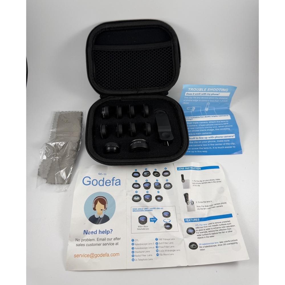 Universal Godefa Phone Lens Camera Lens Kits with Case